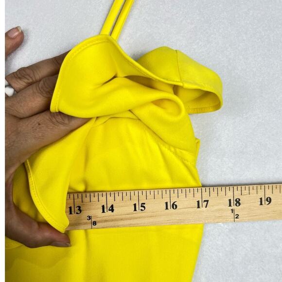 NWT Trina Turk Mosey Ruffled Sleeveless Yellow Buttercup Spaghetti Strap Dress 8 - Picture 8 of 9